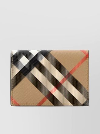 Burberry checkered pattern compact foldable card holder