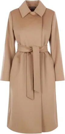 Max Mara Dames, Mantels, Bruin, Maat: 2XS Wol