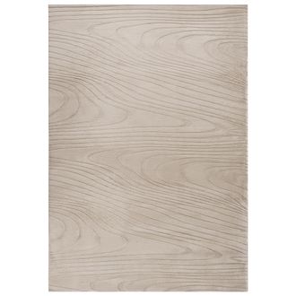 Beliani Alfombra De Pelo De Conejo Sint&eacute;tico Peluda Motivo Vetas 160 X 230 Cm Beige Ontake