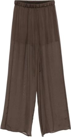 Alysi Pantalone Chiffon Lungo - Dames - Wijde Broeken - Bruin - 2XS - Chiffon - Broeken