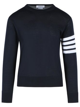 Thom Browne Classic 4 Bar Sweater In Navy Merino Wool