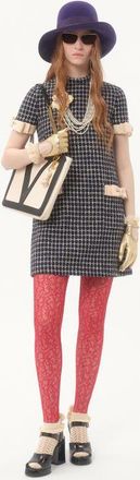 Valentino Abito Corto In Boucle Donna NAVY/AVORIO 36