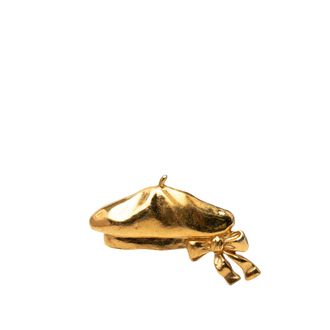 Chanel Pre-owned Womens Gold Plated Beret Hat Brooch - Beige - One Size