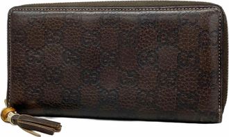 Gucci Brown Leather Long Wallet (Bi-Fold) (Pre-Owned)