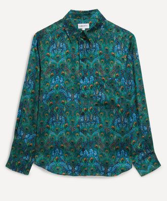 Liberty Womens Peacock Manor Relaxed Silk Shirt