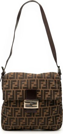 Fendi Borsa a spalla in tela con motivo Zucca XX secolo - Marrone