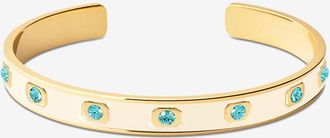 Bangle Up Emaillierter Armreif mit Kristallen Gem - 7 mm - Bleu Turquoise