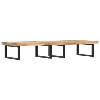 Berkfield Home Basin Shelf Wall Mounted Steel & Solid Wood Acacia in Brown