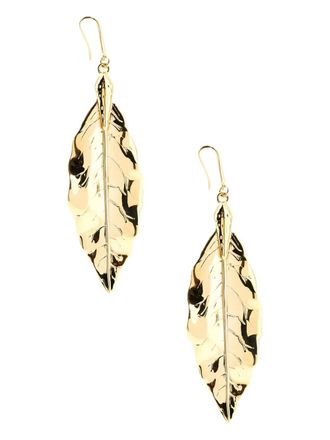 Roberto Cavalli leaf-shaped brass earrings - Gold
