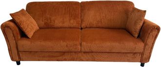 Concept Usine Sof&aacute; recto de 4 plazas de terciopelo acanalado terracota