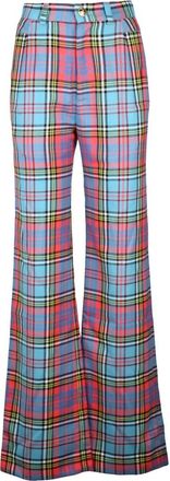 Vivienne Westwood Ray Hoge Taille Wollen Broek - Dames - Wijde Broeken - Veelkleurig - 2XL - Wol - Broeken