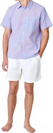La Paz Alegre Short-Sleeve Shirt In Sunrise/wind Blue Stripe
