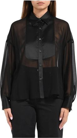 Pinko Pinko, Overhemden, Dames, Zwart, L, Polyester, Marquilla Shirt
