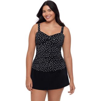 Trimshaper Ava Underwire Tankini Swimsuit Top in Sea Stones at Nordstrom, Size 10
