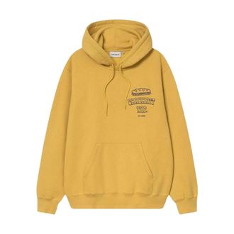 Carhartt Work in Progress Carhartt Wip, Hoodies, male, Yellow, Size: XL Graphic Print Pullover Hoodie