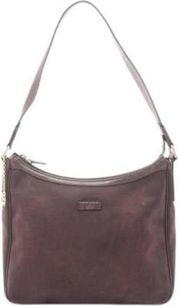 Gucci Pre-owned Canvas Schoudertas - Dames - Vintage Schoudertas - Bruin - ONE Size - Leer - Vintage