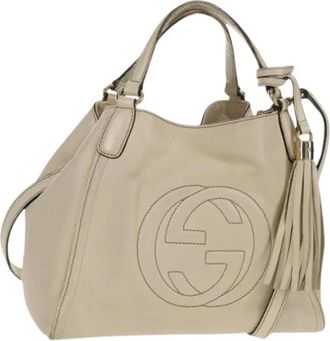 Gucci Pre-owned Shoulder Bag - Dames - Vintage Handtas - Wit - ONE Size - Leer - Vintage