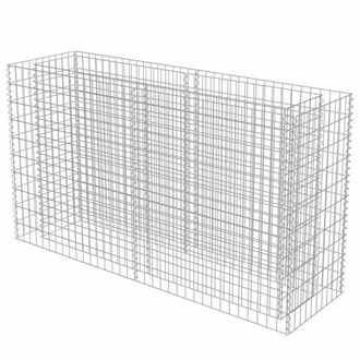 Berkfield Home Durable Gabion Raised Bed Galvanised Steel 180x50x100 cm in Silver | Size: 180 x 50 x 100 cm