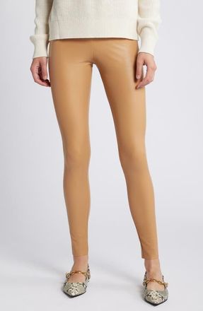 Commando Control Top Faux Leather Leggings in Camel at Nordstrom, Size Small