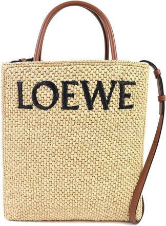 Loewe Raffia Leather Basket Tote Bag (Pre-Owned)