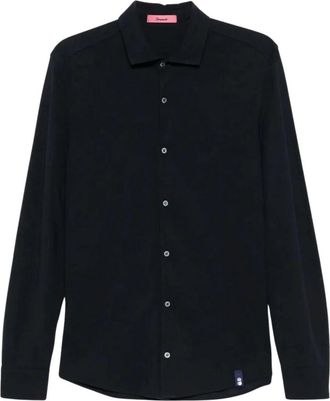 Drumohr Lichtgewicht Katoenen Shirt - Heren - Casual Overhemden - Blauw - L - Katoen - Overhemden