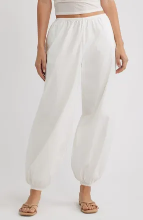 Reformation Aven Stretch Organic Cotton Balloon Pants in White at Nordstrom, Size X-Small