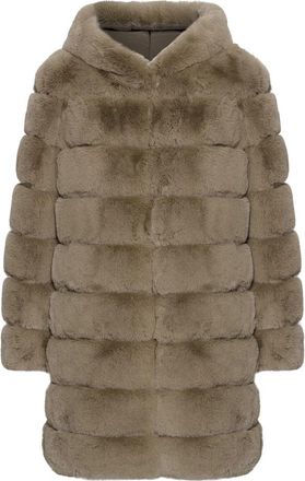 Americandreams Blake Faux Fur Jas Lang - Dames - Jassen - Bruin - L - Polyester - Jassen