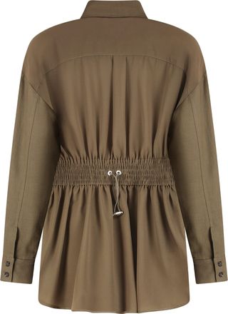 Pinko Womens Overshirt Oramai Green Old England Viscose Shirt