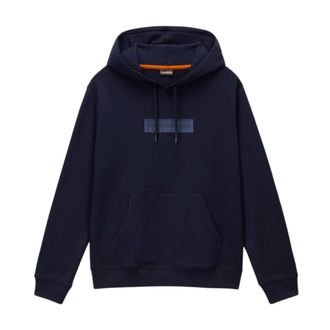Napapijri Hoodies, male, Blue, Size: 2XL Box Logo Hoodie
