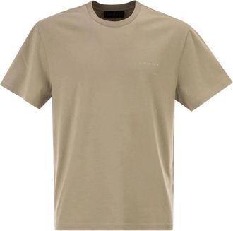 Hogan Crewneck Katoenen T-shirt - Heren - T-shirts - Beige - 2XL - Katoen - Tops