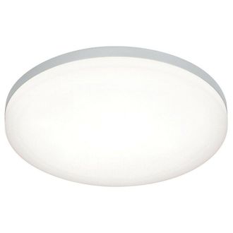 Loops Slim Round LED Flush Ceiling Light 22W Cool White IP44 Sliver Bathroom Lamp