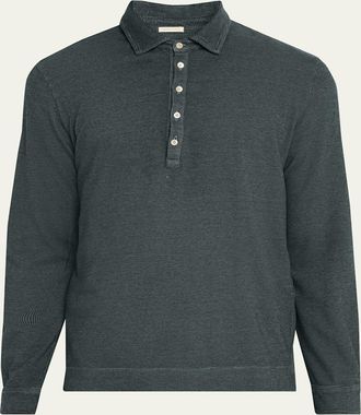 Massimo Alba Mens Raya Cotton-Cashmere Long-Sleeve Polo Shirt