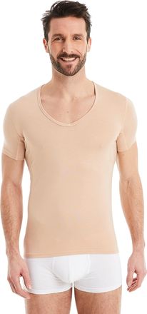 Finn Mens Performance Undershirt with V-Neck - Anti-Sweat Shirt with Sweat Block Inserts - Short-Sleeve Undershirt for Men Made from Original Lenzing Modal
