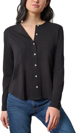 Lilla P Mandarin Collar Button Down Shirt