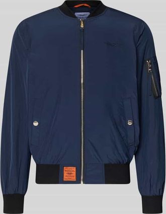 Original Bombers Bomberjacke mit Label-Patch und Eingrifftaschen in Marine, Gr&ouml;&szlig;e XXXL