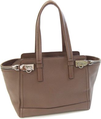 Ferragamo Gancini Leather Tote Bag (Pre-Owned)