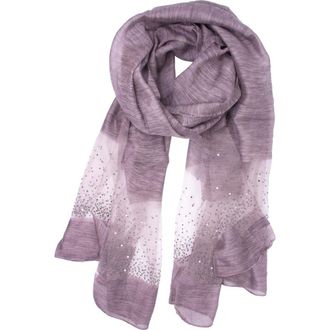 Saachi Crystal Embellished Silk & Wool Scarf in Thistle at Nordstrom Rack
