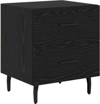 vidaXL Vidaxl - Armario de Noche con cajón Roble negro 40 x 35 x 47.5 cm