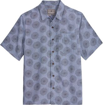 Royal Robbins Camino Pucker Short Sleeve Recycled Polyester Button-Up Shirt in Flint Ray at Nordstrom, Size Xx-Large