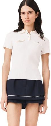 Maje Short-sleeved polo with pockets in Ecru at Nordstrom, Size X-Small
