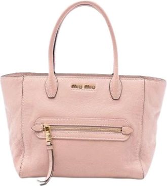 Miu Miu Pre-owned Tote Bags, female, Pink, Size: ONE SIZE Pre-owned Leather handbags