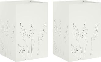 vidaXL Macetero De Jard&iacute;n 2 Uds. Blanco 50 X 50 X 75 Cm Vidaxl