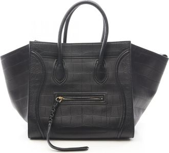 Celine Black Leather Handbag Tote Bag (Pre-Owned)