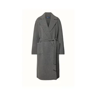 Ralph Lauren Jassen, Dames, Grijs, M, Wol, Belted Wrap Coat