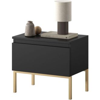 Selsey Bemmi - Comodino - nero con gambe dorate - Selsey