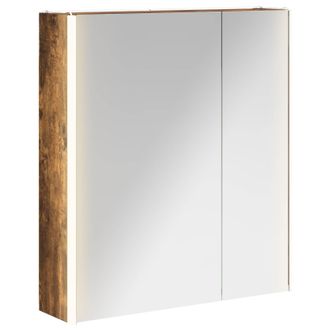 vidaXL Armario Con Espejo De Ba&ntilde;o Roble Ahumado 63,5 X 15,5 X 70 Cm Vidaxl