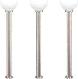 vidaXL Bollard Lights 3 pcs 120 cm Stainless Steel IP44 vidaXL