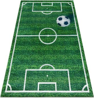 RugsX Rugsx - bambino 51760 washing carpet Pitch, football for children anti-slip - green green 200x290 cm