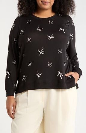 Lucky Brand Crewneck Pullover in Black Multi Combo at Nordstrom Rack, Size 1X