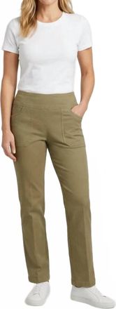 Elliott Lauren Modern Twill Pull On Pant With Pockets In Olive